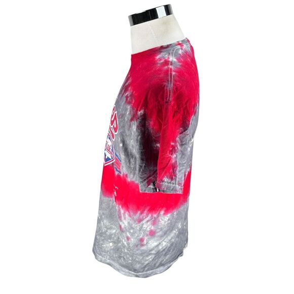 Philadelphia Phillies T-Shirt Mens Large Red Gray Tie Dye Pullover Crew Neck MLB - Picture 4 of 10